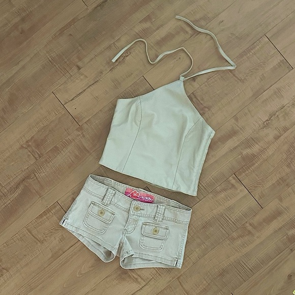 Vintage Leather Beige Halter Top BN - Picture 6 of 8